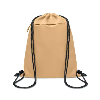Worek ze sznurkiem z RPET 600D z kieszenią BANGKOK BAG - Khaki (MO2639-39)