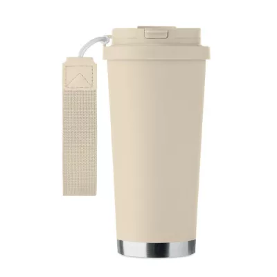 Kubek termiczny 2 w 1 ze stali 500 ml TOPAZ LARGE - Bezowy (MO2662-13)