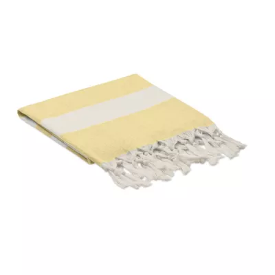 Ręcznik hammam z recyklingu 75x150 cm 140 g/m² AGOURA - Zólty (MO6554-08)