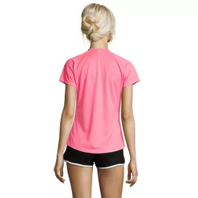 Koszulka sportowa damska 140 g/m² Sol's SPORTY WOMEN - Neonowy Róż 2 (S01159-NP)
