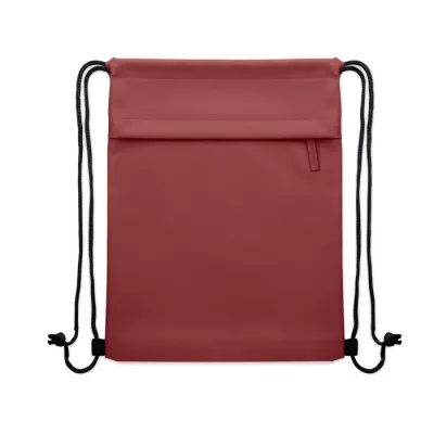 Worek ze sznurkiem z RPET 600D z kieszenią BANGKOK BAG - Burgund (MO2639-02)
