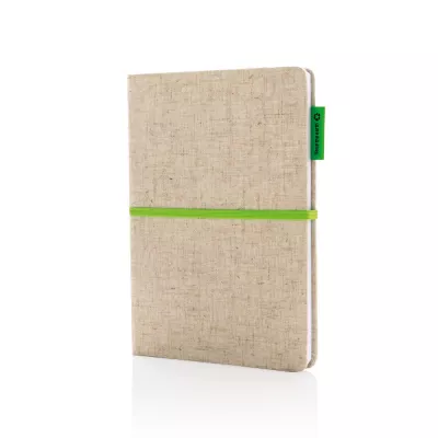 Notatnik A5 z juty - zielony, zielony (P773.943)