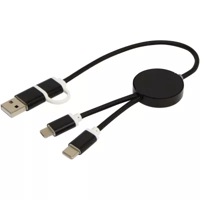 Alasia kabel do synchronizacji danych i szybkiego ładowania 5 w 1 27 W o długości 30 cm z tworzyw sztucznych i aluminium pochodzących z recyklingu - Czarny (12442490)