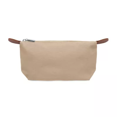 Kosmetyczka z RPET 600D z detalami z PU VANITY - Khaki (MO2961-39)