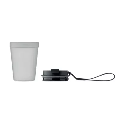 Kubek z PP z paskiem 300 ml ISFORDEN TUMBLER - Przezroczysty Bialy (MO2670-26)