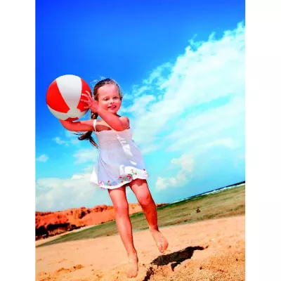 Piłka plażowa dmuchana z PVC 23,5 cm PLAYTIME - Czerwony (IT1627-05)