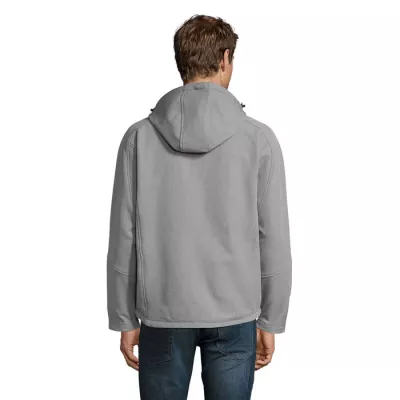 Softshell męski z kapturem 340 g/m² Sol's REPLAY MEN - Szary Melanż (S46602-GM)