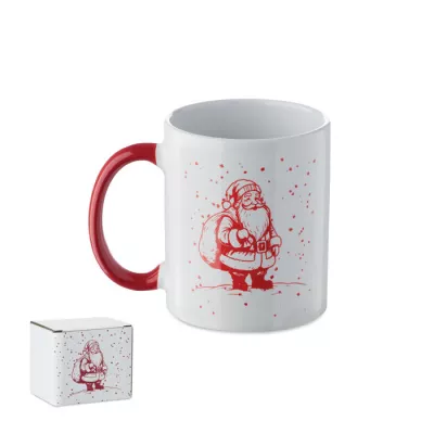 Kubek ceramiczny świąteczny 300 ml FESTIMUG - Bialy/Czerwony (CX1571-35)