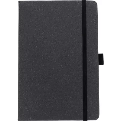 Notatnik A5 w linie ze skóry z recyklingu TRACY - czarny (2274603)