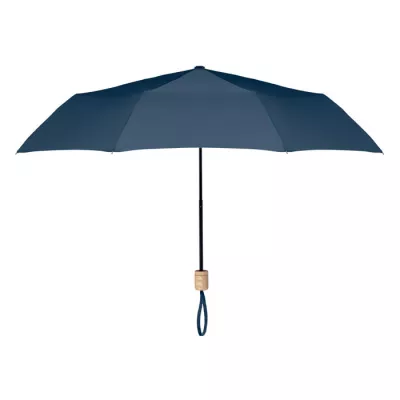 Parasol składany 21" z RPET z drewnianą rączką TRALEE - Niebieski (MO9604-04)