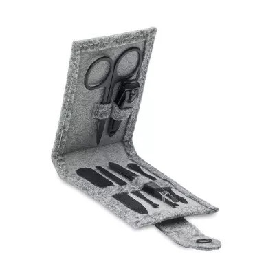 Zestaw do manicure w etui z filcu RPET NAILKIT FELT - Szary (MO2140-07)