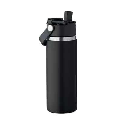 Butelka termiczna ze słomką 500 ml SUMA GRIP - Czarny (MO2775-03)