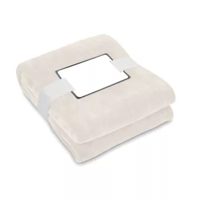 Koc polarowy RPET 120x150 cm 280 g/m² LOGAN - Bezowy (MO6804-13)
