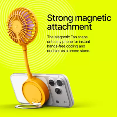 Fresh 'n Rebel Bezprzewodowy Magnetyczny Wentylator z Podstawką pod Telefon - żółty (LT49755-N0041)