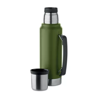 Termos stalowy z kubkiem 1000 ml NYIMA - Ciemnozielony (MO2710-60)