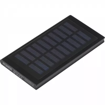 Power bank 8000 mAh solarny SAVERIO - czarny (3082403)