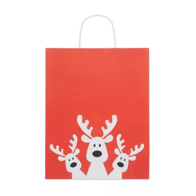 Torba świąteczna papierowa duża 90 g/m² BAO LARGE - Czerwony (CX1566-05)