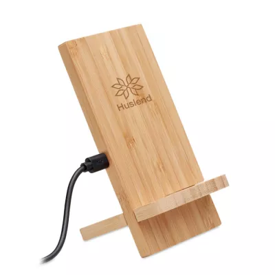 Ładowarka bezprzewodowa bambusowa 10W WHIPPY PLUS - Drewna (MO6277-40)