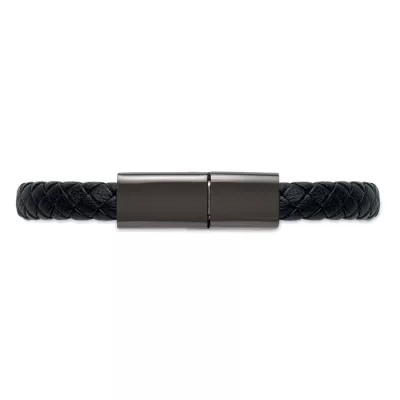 Bransoletka z kablem USB-C 60W FAULETI CHARGE - Czarny (MO2646-03)