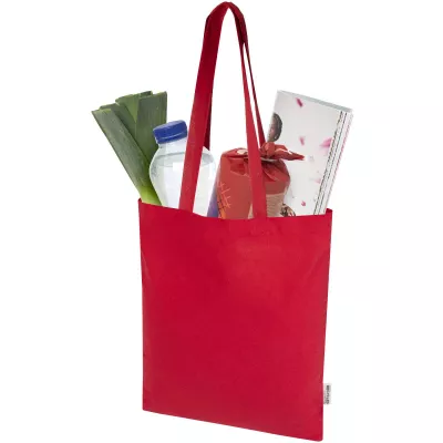 Madras Blend torba na zakupy z bawełny z recyklingu z certyfikatem GRS o gramaturze 140 g/m² i pojemności 7l - Czerwony (12076021)