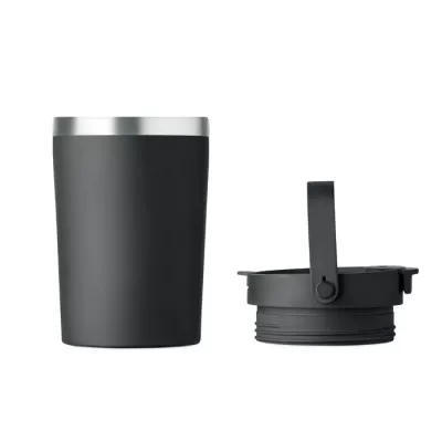 Kubek termiczny ze słomką i paskiem 350 ml COZYCUP - Czarny (MO2922-03)