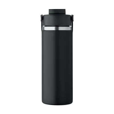 Butelka termiczna ze słomką 500 ml SUMA GRIP - Czarny (MO2775-03)