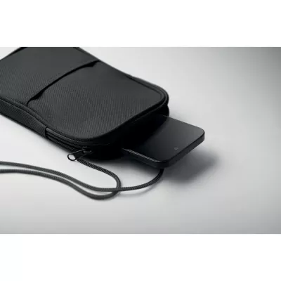 Saszetka podróżna RPET 600D na sznurku KOROVIN POUCH - Czarny (MO2675-03)