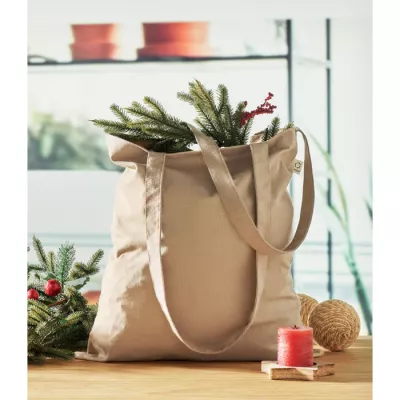 Torba z bawełny z recyklingu 140 g/m² VIVEKA COLOUR - Khaki (MO2302-39)