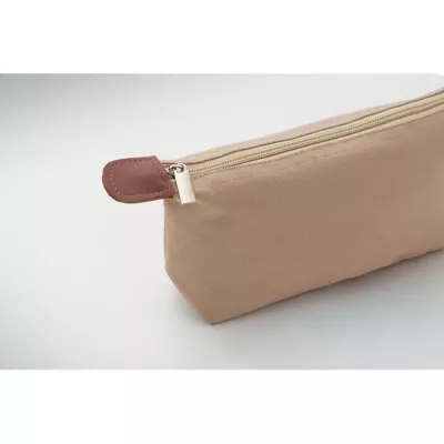 Kosmetyczka z RPET 600D z detalami z PU VANITY - Khaki (MO2961-39)