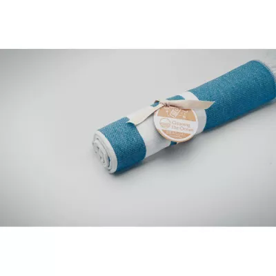 Ręcznik hammam SEAQUAL® 100x170 cm 300 g/m² WAVE - Turkusowy (MO2058-12)