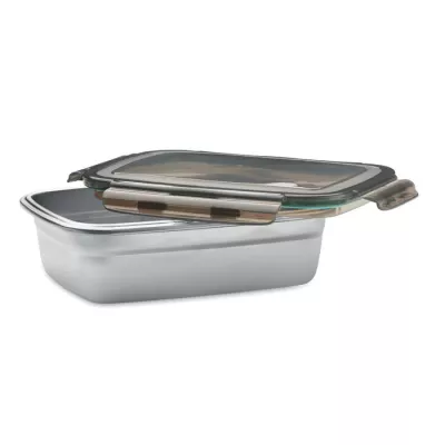 Lunchbox ze stali z recyklingu 850 ml LOX - Przezroczysty Szary (MO2343-27)