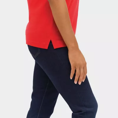 Koszulka polo unisex z prążkiem Sol's PALERMO - Jaskrawoczerwony / Biały (S04769-KA)