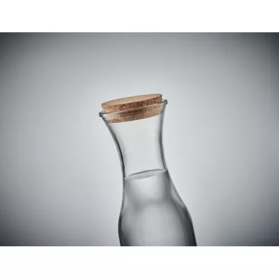 Karafka ze szkła z recyklingu z korkiem 1000 ml PICCA - Przezroczysty (MO6655-22)