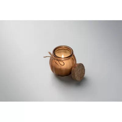 Świeca waniliowa w szkle z wosku roślinnego PUMKIN - Brazowy (MO3193-01)