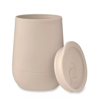 Kubek dwuścienny z PP 300 ml GO - Bezowy (MO2444-13)