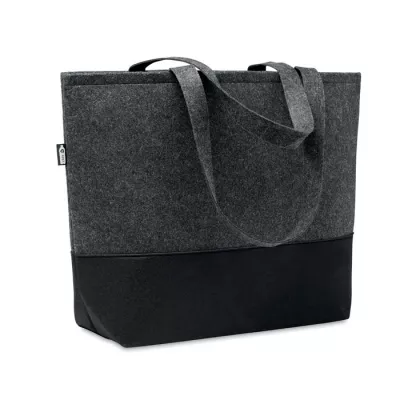 Torba na zakupy z filcu RPET DUO INDICO - Kamienny Szary (MO6455-15)