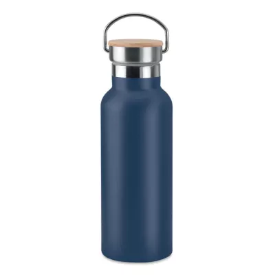 Termos dwuścienny z bambusową pokrywką 500 ml HELSINKI - Francuski Granat (MO9431-85)
