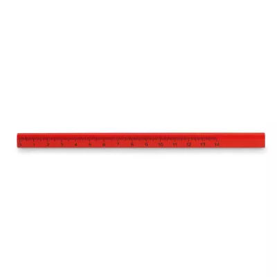 Ołówek stolarski z linijką 14 cm MADEROS - Czerwony (MO8686-05)