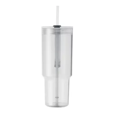 Kubek z RPET ze słomką 1200 ml MUGORA - Przezroczysty (MO2964-22)
