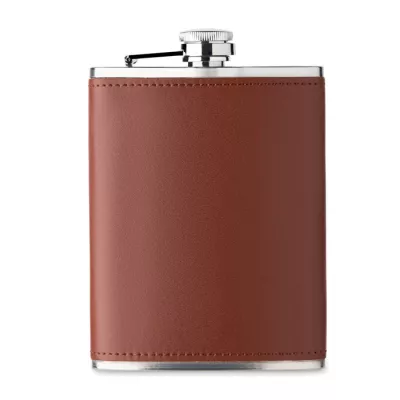 Piersiówka stalowa 200 ml w etui SLIMMY - Brazowy (MO2629-01)