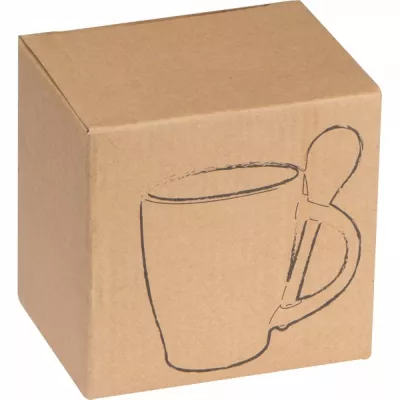 Kubek ceramiczny z łyżeczką 250 ml ARMANDO - niebieski (8509504)