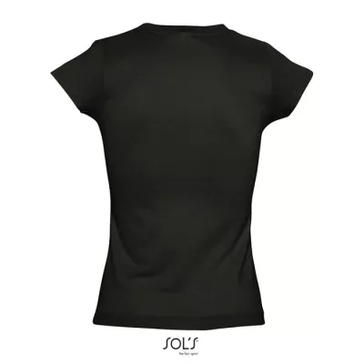 Koszulka damska z dekoltem w serek 150 g/m² Sol's MOON - Deep Black (S11388-DB)