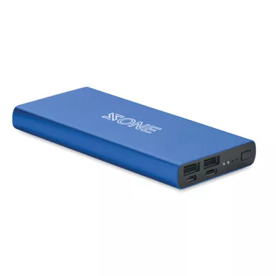 Powerbank 10 000 mAh aluminiowy POWERFLAT 10C - Niebieski (MO6770-37)