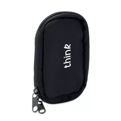 Etui na klucze z RPET zapinane na zamek ROVER - Czarny (MO2822-03)