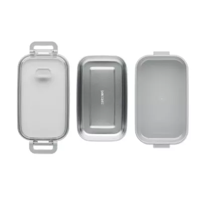 Lunchbox z PP ze stalowym wkładem 750 ml HOAGIE - Szary (MO2770-07)