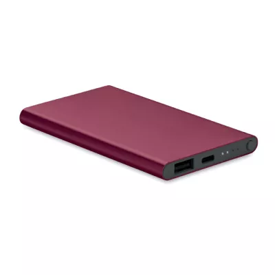 Powerbank płaski 4000 mAh aluminiowy POWERFLAT C - Burgund (MO6825-02)