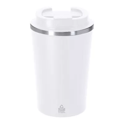 Kubek termiczny 350 ml ze stali nierdzewnej z recyklingu - biały (VA679-02)