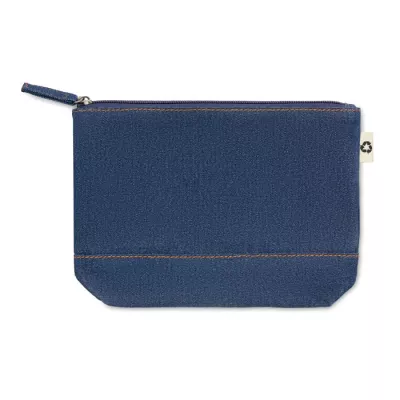 Kosmetyczka jeansowa z recyklingu 250 g/m² STYLE POUCH - Niebieski (MO6421-04)