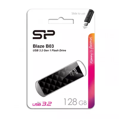 PENDRIVE B03, 16GB 3.2 SILICON POWER - czarny (EG829103 128GB)