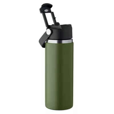 Butelka termiczna ze słomką 500 ml SUMA GRIP - Ciemnozielony (MO2775-60)